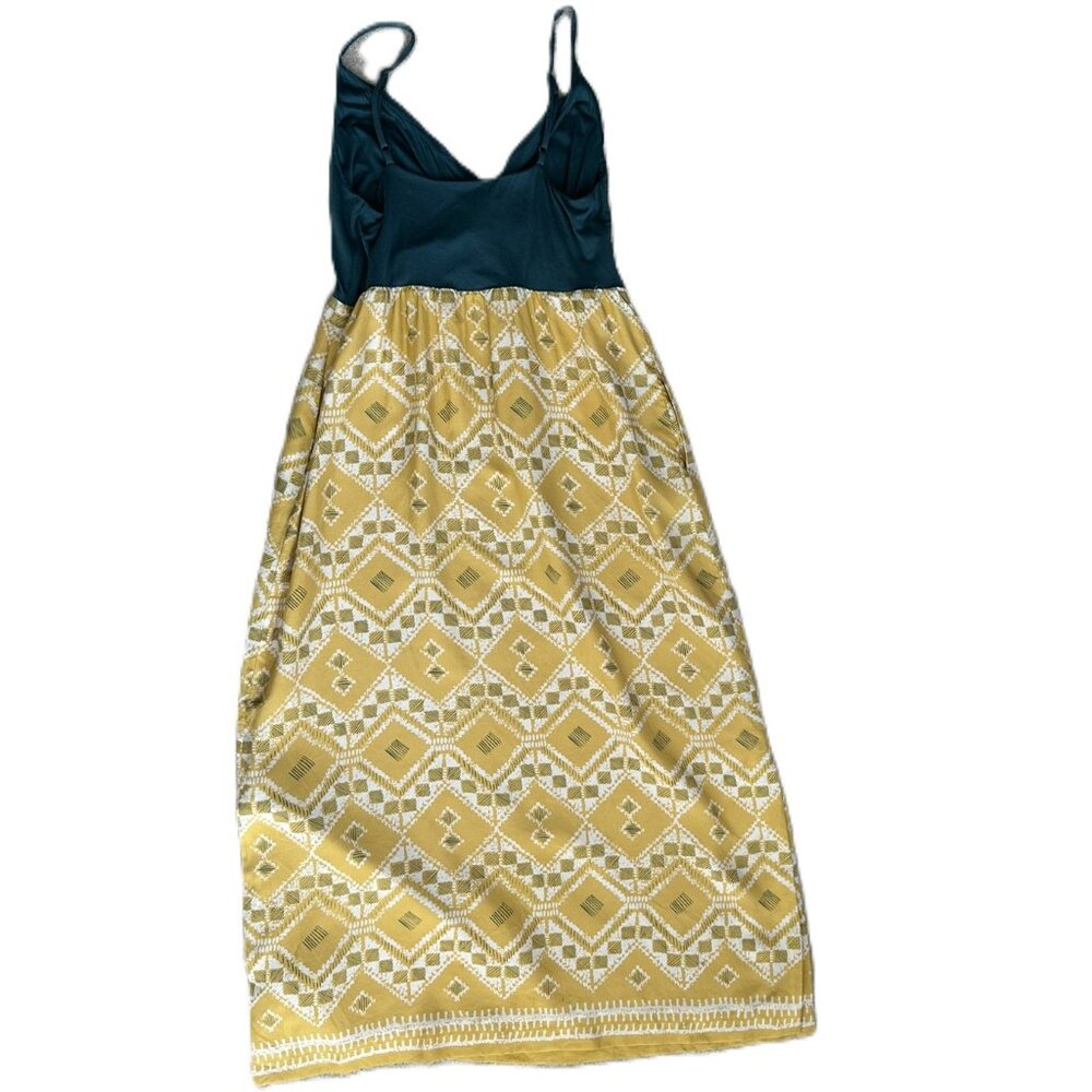 Women 6 Anthropologie Edme & Esyllte Cuernavaca Tile Maxi Dress Silk Spaghetti